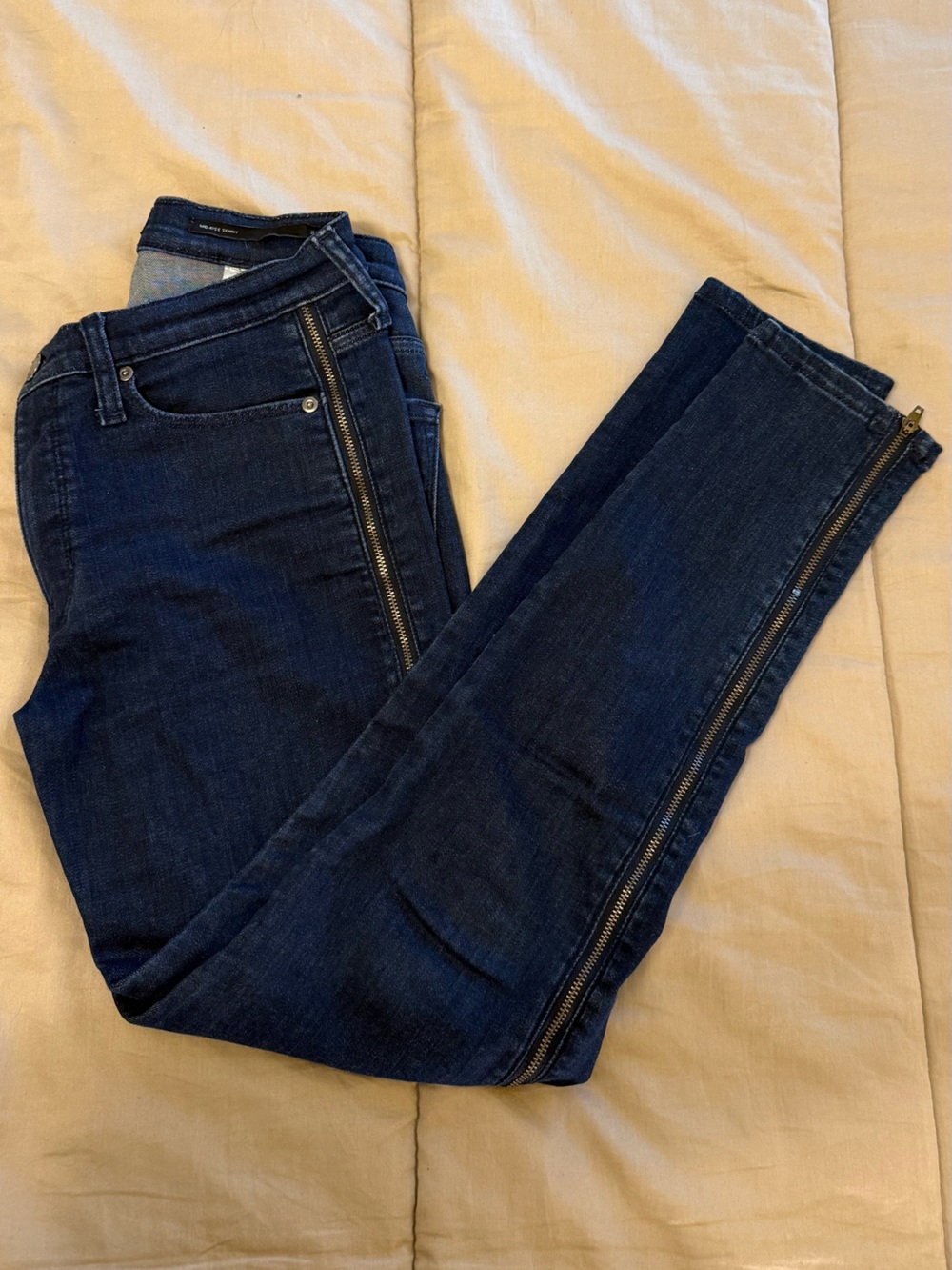 Banana Republic Dark Blue Skinny Jeans with Side Zippers - Size 27